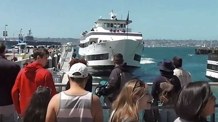 Whale-Watching Boat Rams Dock In San Diego